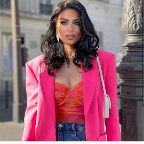 Zara corset floral orange pink med Nwt - Picture 4 of 5